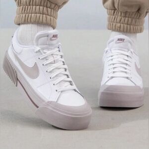 Nike Court Legacy Lift Platform Platinum Violet Sneakers Size 9.5 MSRP $95